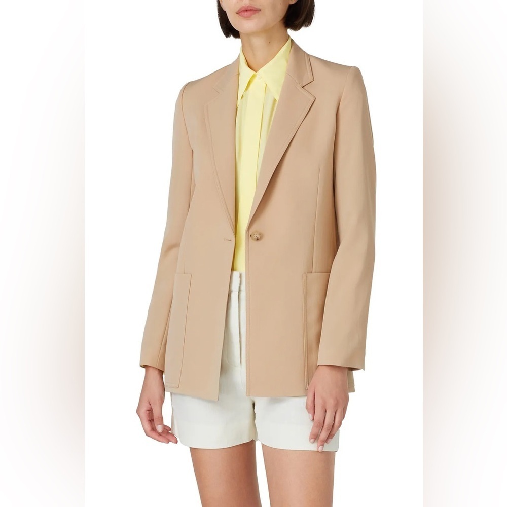 Victoria Beckham Oversized Wool Blazer Beige Size 2 - Picture 4 of 14